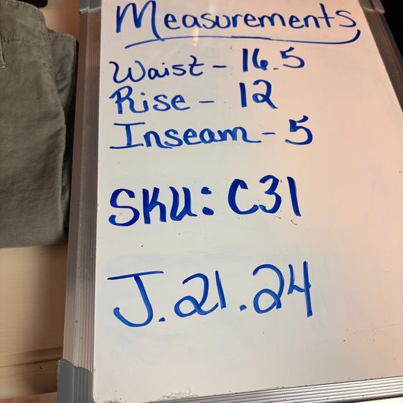 Vintage Essentials Style Shorts Khaki Green Womens 14 100% Cotton Slant Pockets - Picture 5 of 5